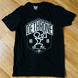 Black Dethrone Mens Medium Black Ready Banner Graphic Tshirt Tee